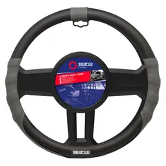 SPARCO - Funda Cubre Volante Para Auto Negro y Rojo 37 cm