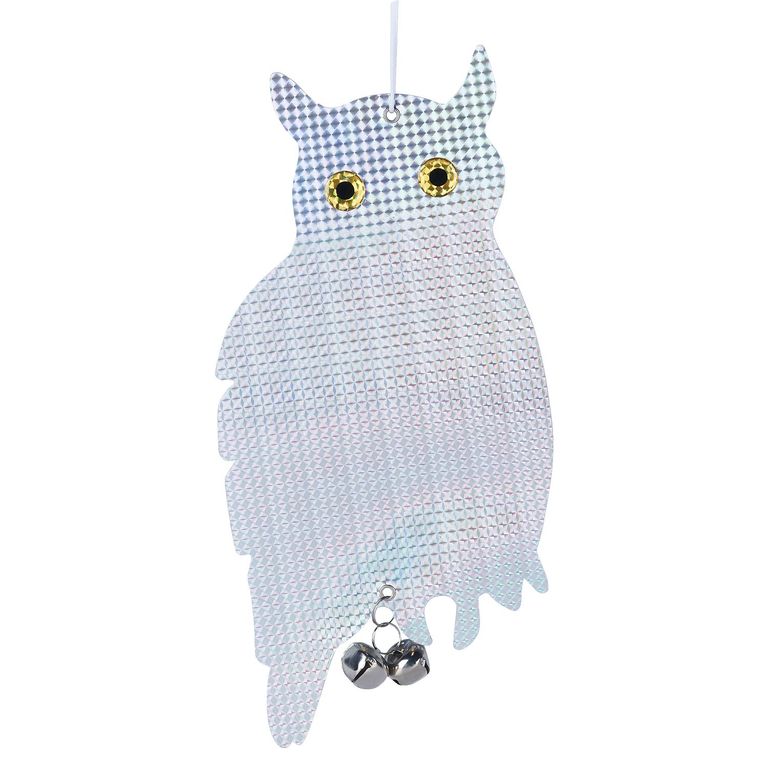 Búho Holográfico Espanta Aves PVC Gris 20x39.5x0.1cm
