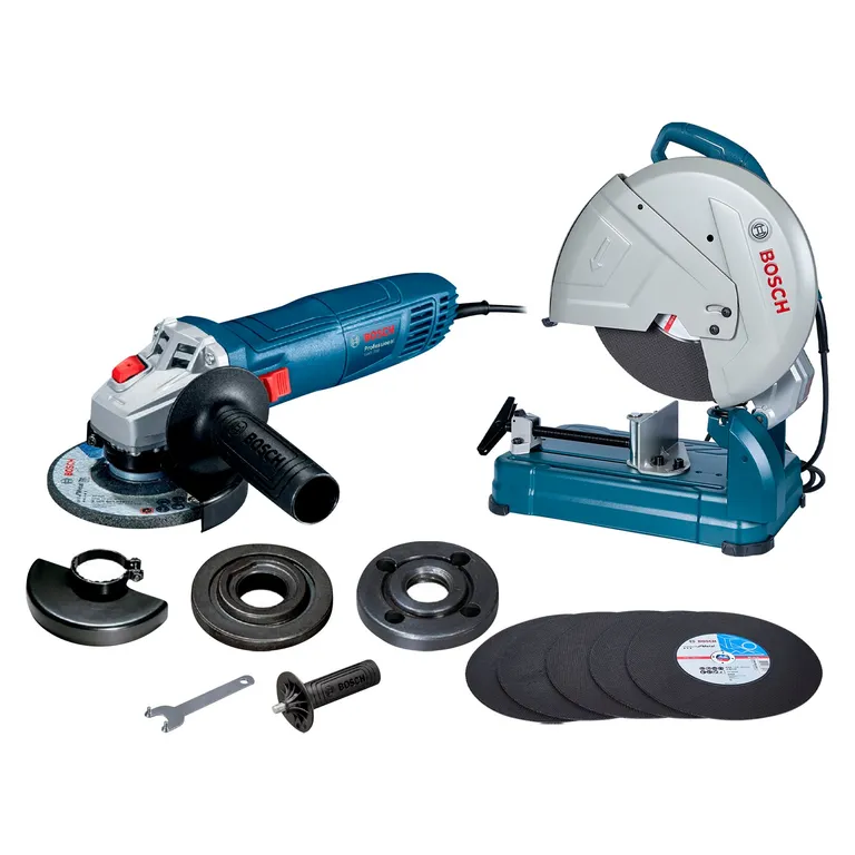 Tronzadora de Metales 14" 2400W + 6 + Amoladora Bosch Gws 700