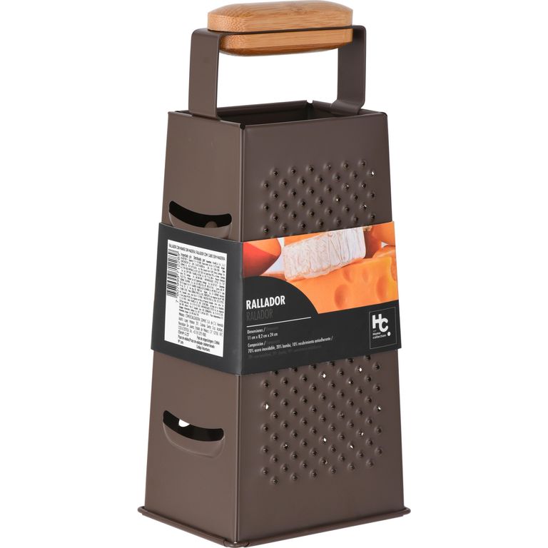 Rayador Acero Inoxidable Mango de Bambu Negro