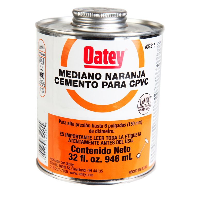 Pegamento para PVC Oatey Naranja 946 ml