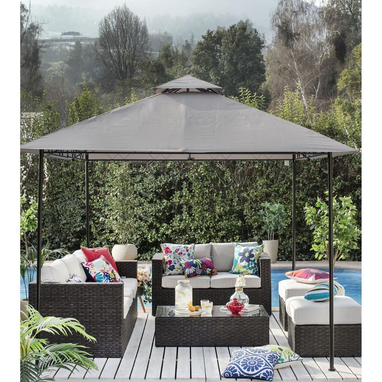 Pérgola Armable Metal Taupe 2.95x2.95m