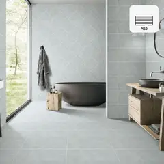 HOLZTEK - Gres Porcelanico Gris Marmolizado 60X60cm 1.44m2 Burgos Gris