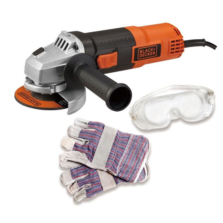 Amoladora Angular Black+Decker 4-1/2" 820W G720K + Guantes + Lentes Black+Decker