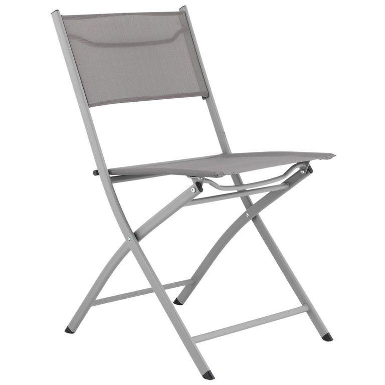 Silla Plegable de Metal Taupe