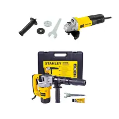 STANLEY - Martillo Demoledor SDS Max 1010W SHM5K + Amoladora Angular Electrica 4-1/2" 900W STGS9115