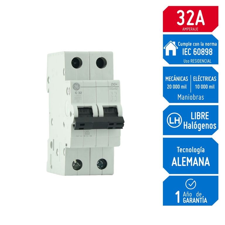 Interruptor Termomagnético 2x32A