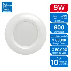 ILUMA - Spot para Empotrar Redondo LED Luz Fría 9W