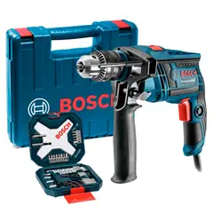 BOSCH - Taladro Percutor GSB 13 RE 750W 220V con Maletín + Set de 34 Piezas