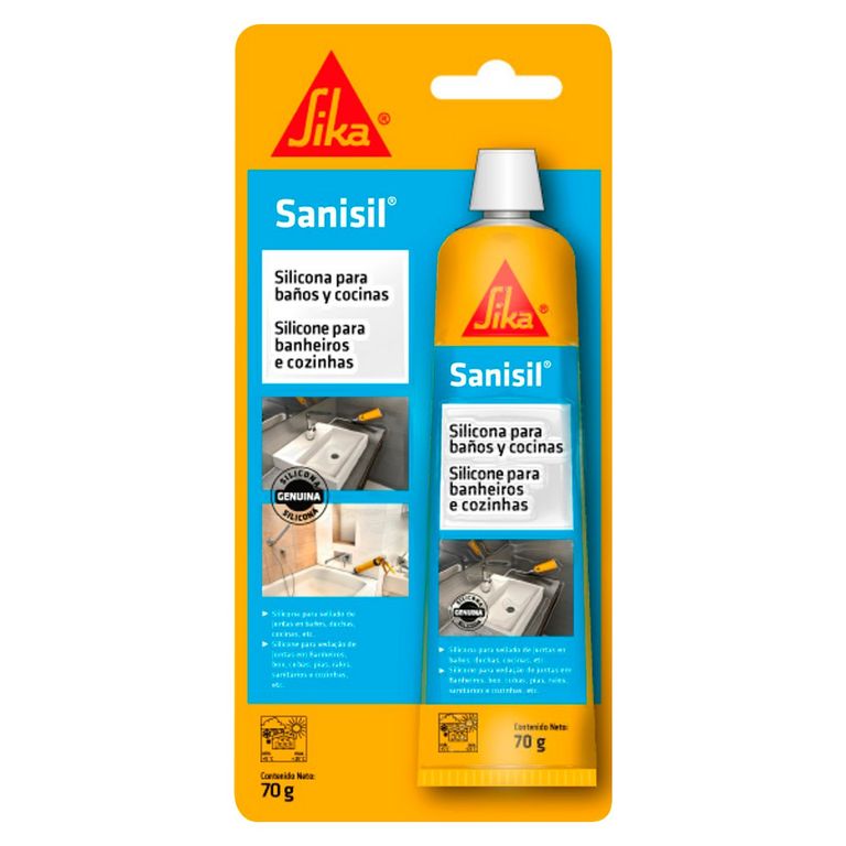Silicona Antihongos Para Baños Y Cocinas Sanisil Blanco 70gr