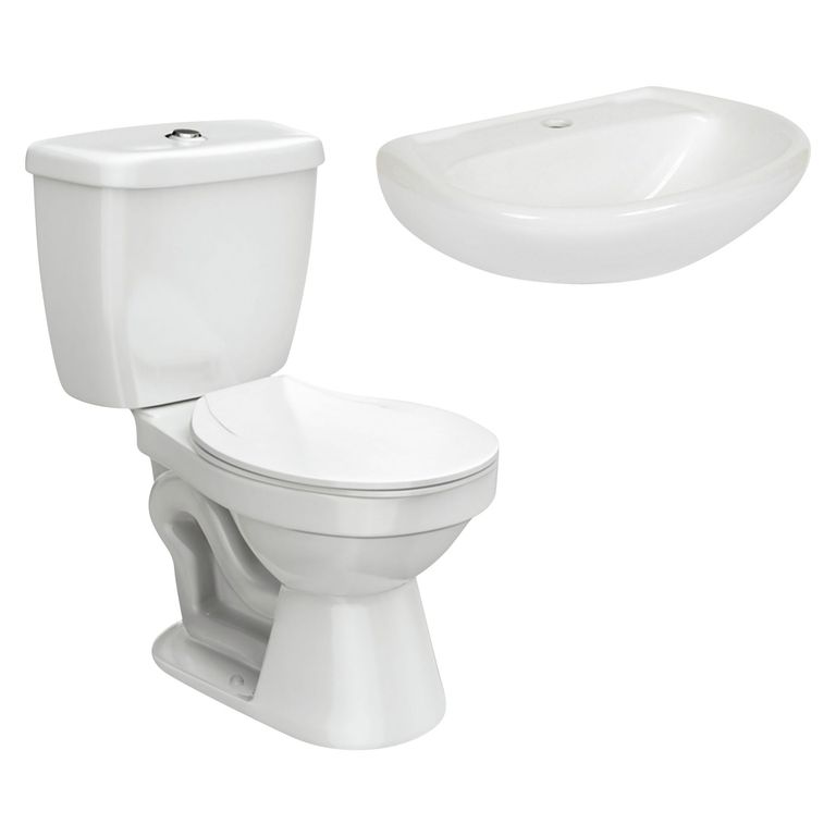 Sanitario Aruba con Asiento Blanco + Lavamanos Aruba blanco