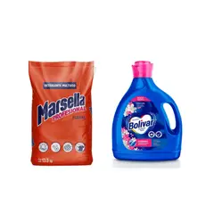 undefined - Detergente En Polvo Marsella Profesional 13.5 Kg. + Suavizante Líquido Bolívar Floral 4.8L