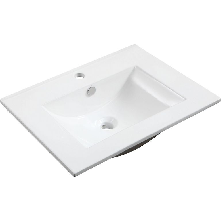 Lavamanos para Empotrar A Mueble Rectangular Blanco 62x46cm