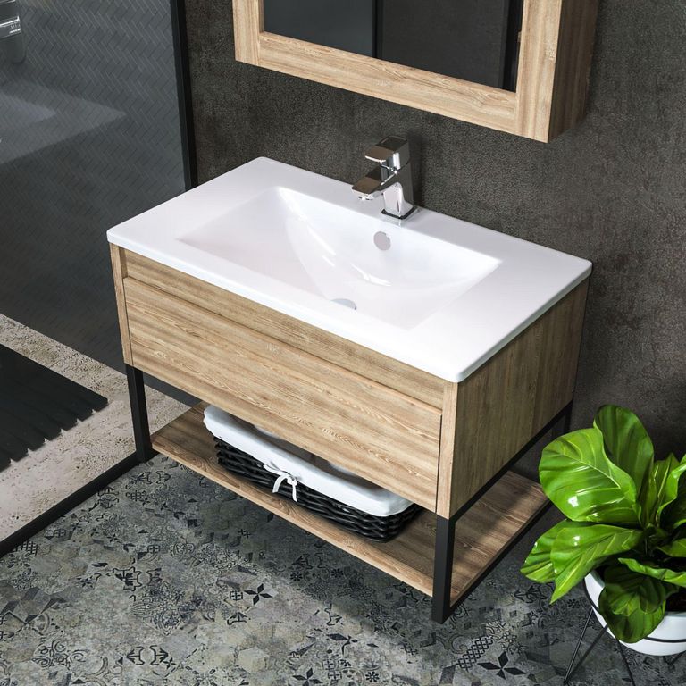Lavamanos para Empotrar A Mueble Rectangular Blanco 82x46cm