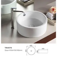 SENSI DACQUA - Lavamanos para Sobreponer Bari Redondo Blanco