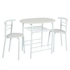 CASA BONITA - Juego de Comedor 2 Sillas Auxiliar Blanco