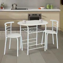 CASA BONITA - Juego de Comedor 2 Sillas Auxiliar Blanco