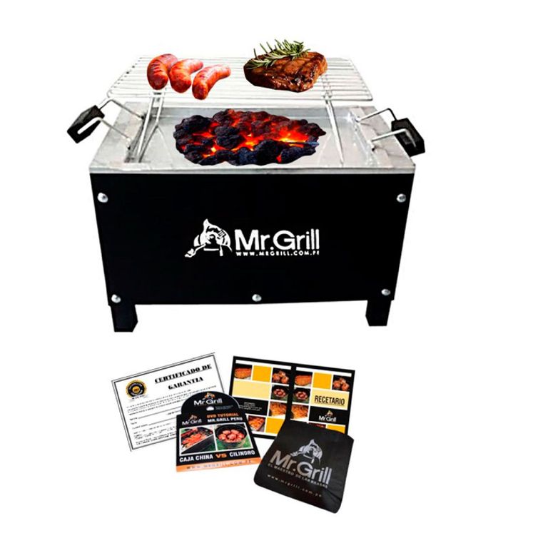 Caja China Madera Pino/Acero Galvanizado Mr Grill 55X33 Cm