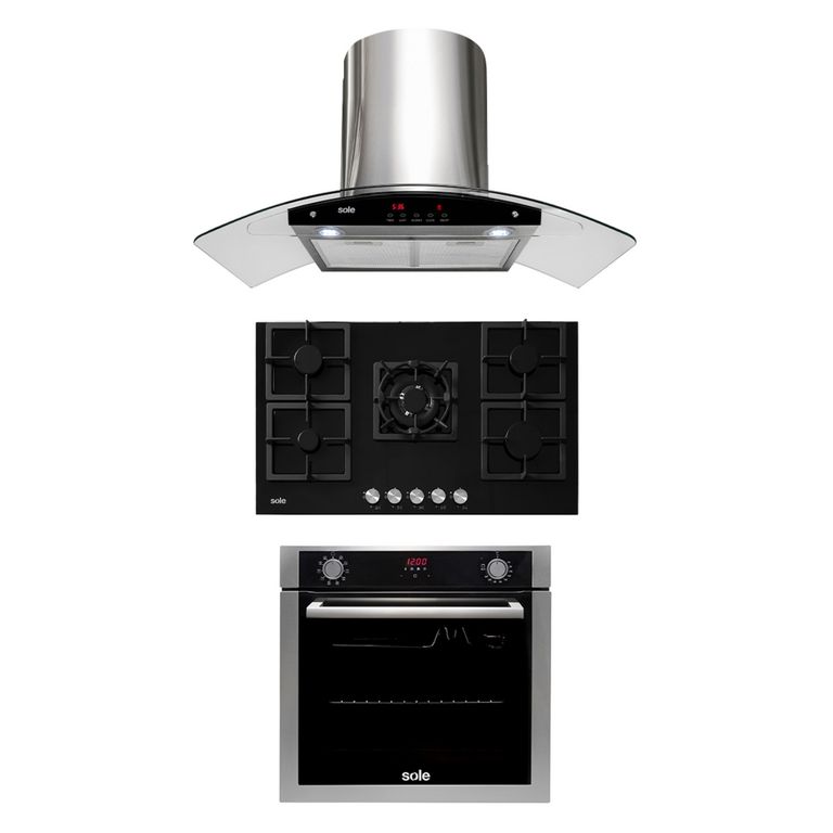 Combo Cocina a Gas SOLCO041 + Campana Extractora TURE63CO + Horno Eléctrico SOLHO012
