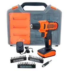 BLACK+DECKER - Taladro Atornillador Inalambrico 3/8" 12V + 33 Accesorios LD12SC