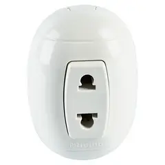 BTICINO - Tomacorriente Simple Oval Blanco