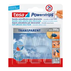 TESA - Gancho Decorativos Transparentes x 5 unid.