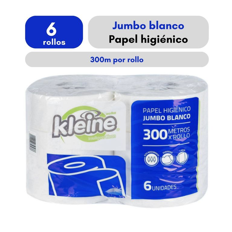 Papel Higiénico Jumbo Kleine X6 Rollos 300M