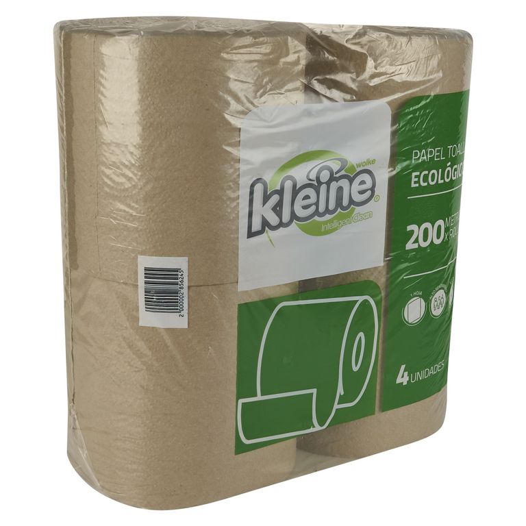 Papel Toalla Marrón Ecológico Kleine 4 Rollos 200M