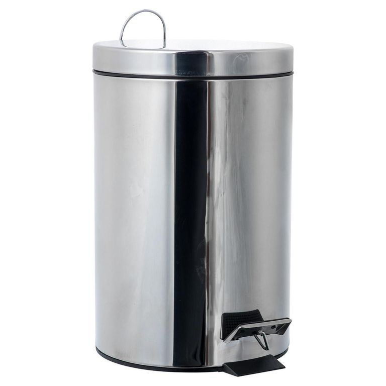 Papelera de Metal Just Home Collection Gris 20L