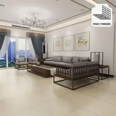 HOLZTEK - Gres Porcelanico Beige Cementicio 60X60cm 1.44m2 Gres Smoke Marfil