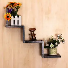 MUEBLES GAUDI - Repisa Flotante de Melamina Zig Zag 14x55x12cm