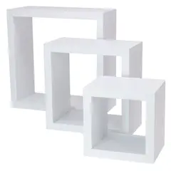 MUEBLES GAUDI - Repisa Cubo Flotante Blanco 25x25x10cm