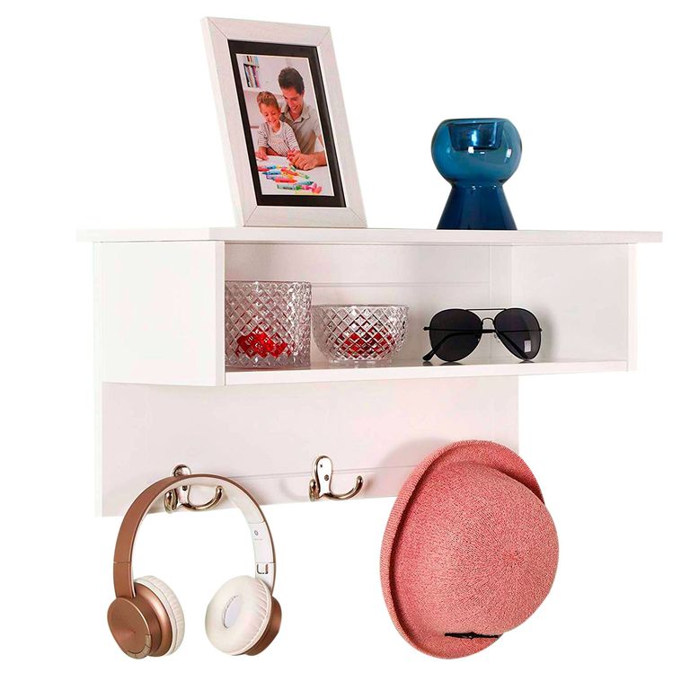 Perchero de Pared Lia Doble Blanco