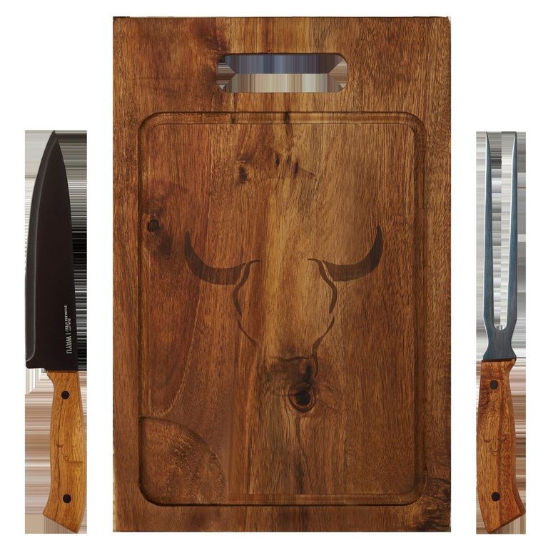 Set BBQ Tabla + Cuchillo + Tenedor