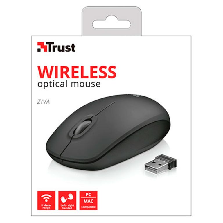 Mouse Óptico Inalámbrico Ziva Negro