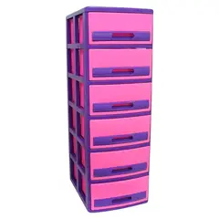 MAGICPLAST - Cómoda Cabinet Plástica 4 Cajones Barbie Fucsia