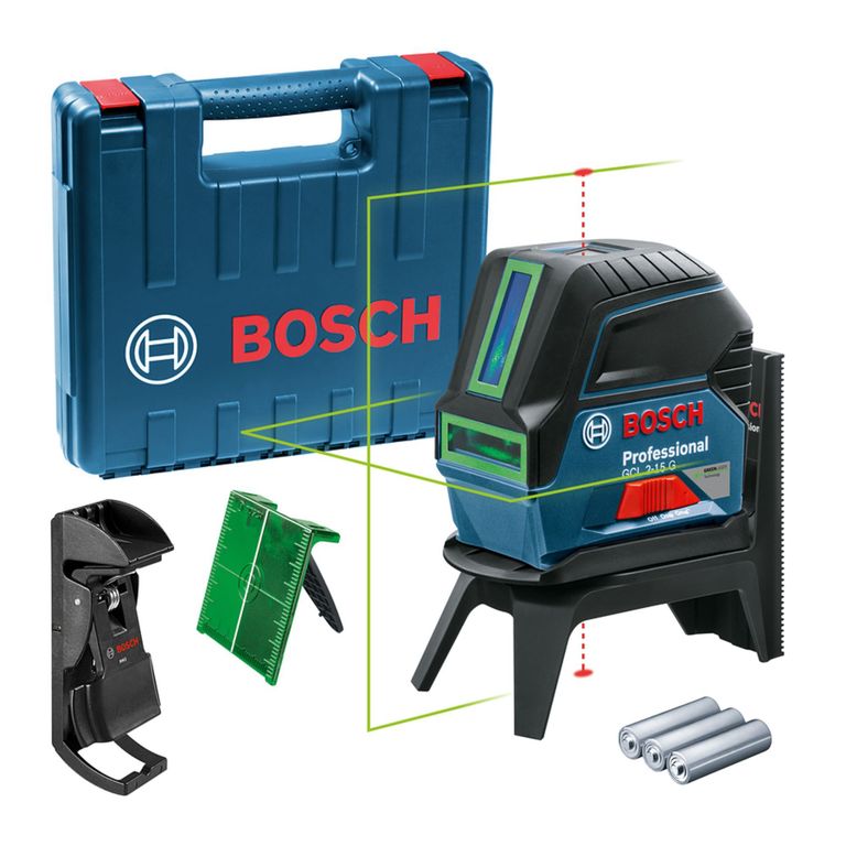 Nivel Láser verde Bosch GCL 2-15 G 15m con puntos de plomada