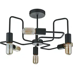 JUST HOME COLLECTION - Lámpara de Techo Thebes 6L E27 Negro