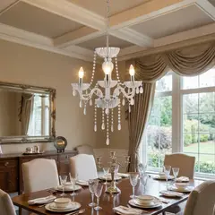 JUST HOME COLLECTION - Lámpara Colgante de Techo 3 Luces Auriga Plateada