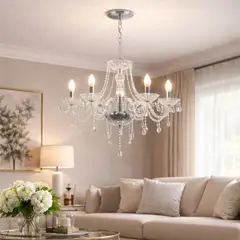 JUST HOME COLLECTION - Lámpara Colgante de Techo 8 Luces Auriga Plateada