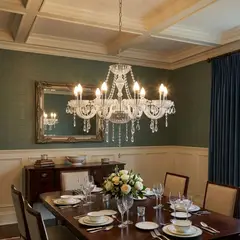 JUST HOME COLLECTION - Lámpara Colgante de Techo 8 Luces Auriga Plateada