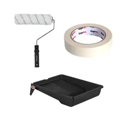 undefined - Rodillo Kolor Poliéster 9" + Masking Tape 1'' x 40 m + Bandeja Plástica para pintura #9