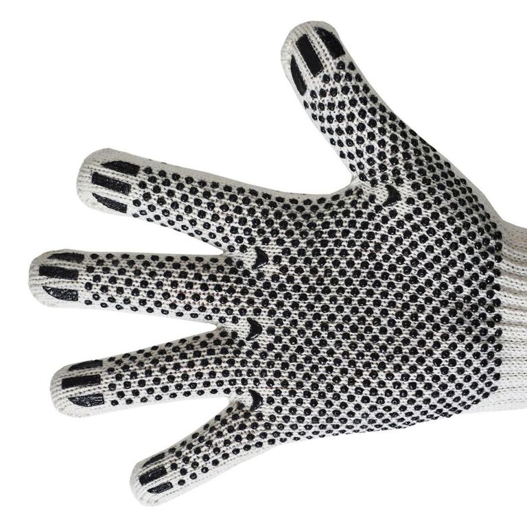 Guantes de Seguridad de Hilo Color Natural con Puntos de PVC