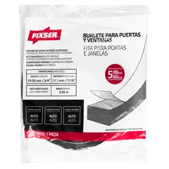 FIXSER - Burlete Adhesivo de Goma Adhesivo 3/4-7/16-3 m. Negro