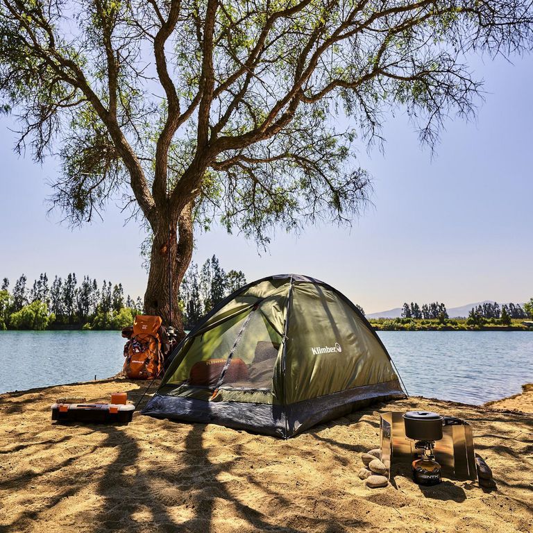 Carpa Para 2 Personas Modelo Iglú Dome Pack Color Gris/Verde