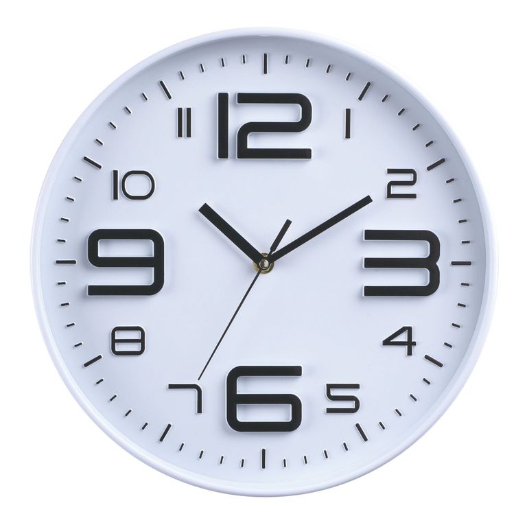 Reloj de Pared Big Number 30cm Blanco