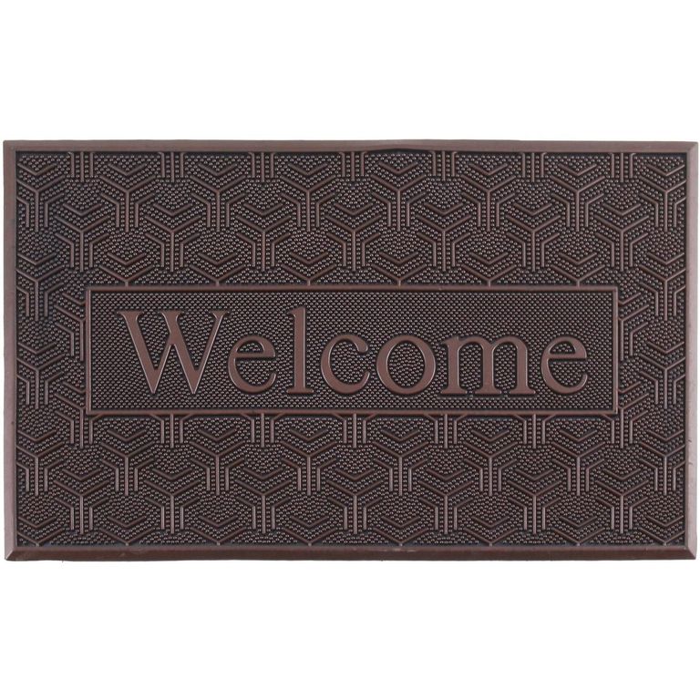 Limpiapiés Rectangular Welcome Steel 45x75cm Gris