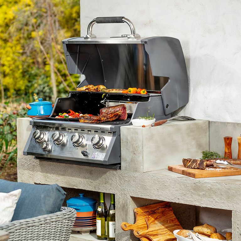 Parrilla a Gas 71x58x93cm + 4 Quemadores