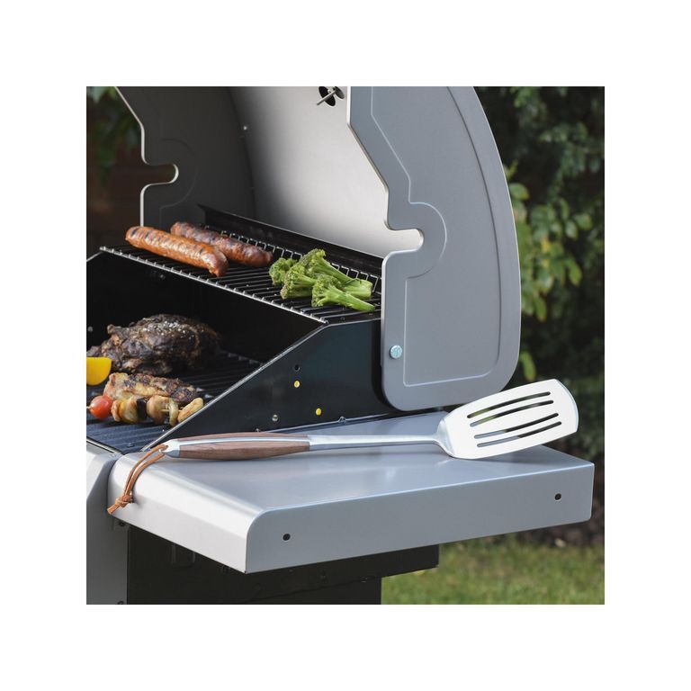 Espatula para Parrilla de Acero Inoxidable Mango de Madera