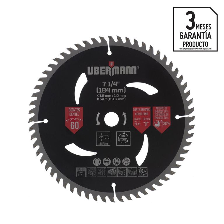 Hoja de Sierra Circular para madera 7 1/4" Bauker